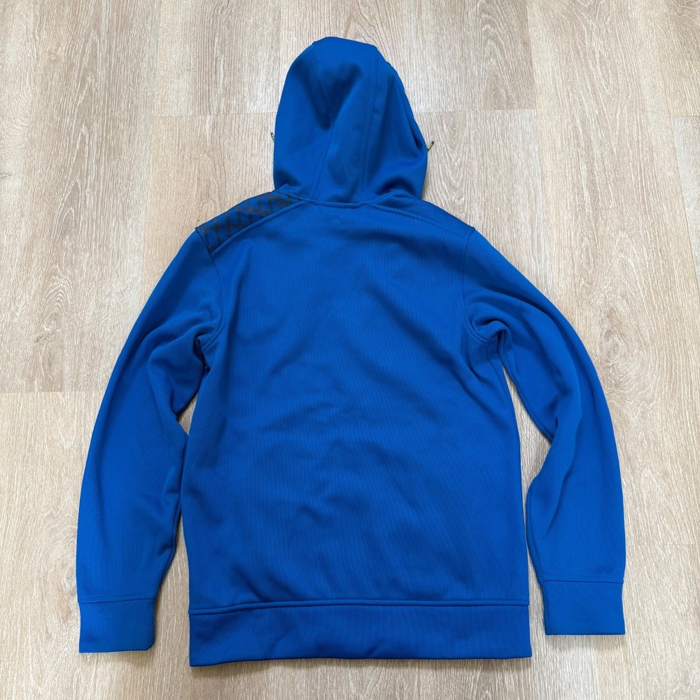 Adidas Blue/Lime Green Zip Up Hoodie Long Sleeve Men's Size‎ Medium - Picture 2 of 4